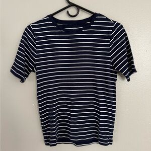 GAP Navy and White Striped Short Sleeve Tee